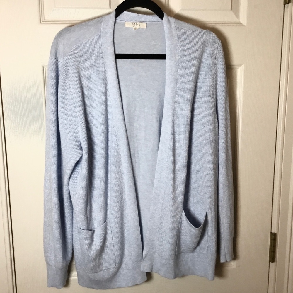 Peyton Primrose Light Blue Open Front Cardigan - Size XL
